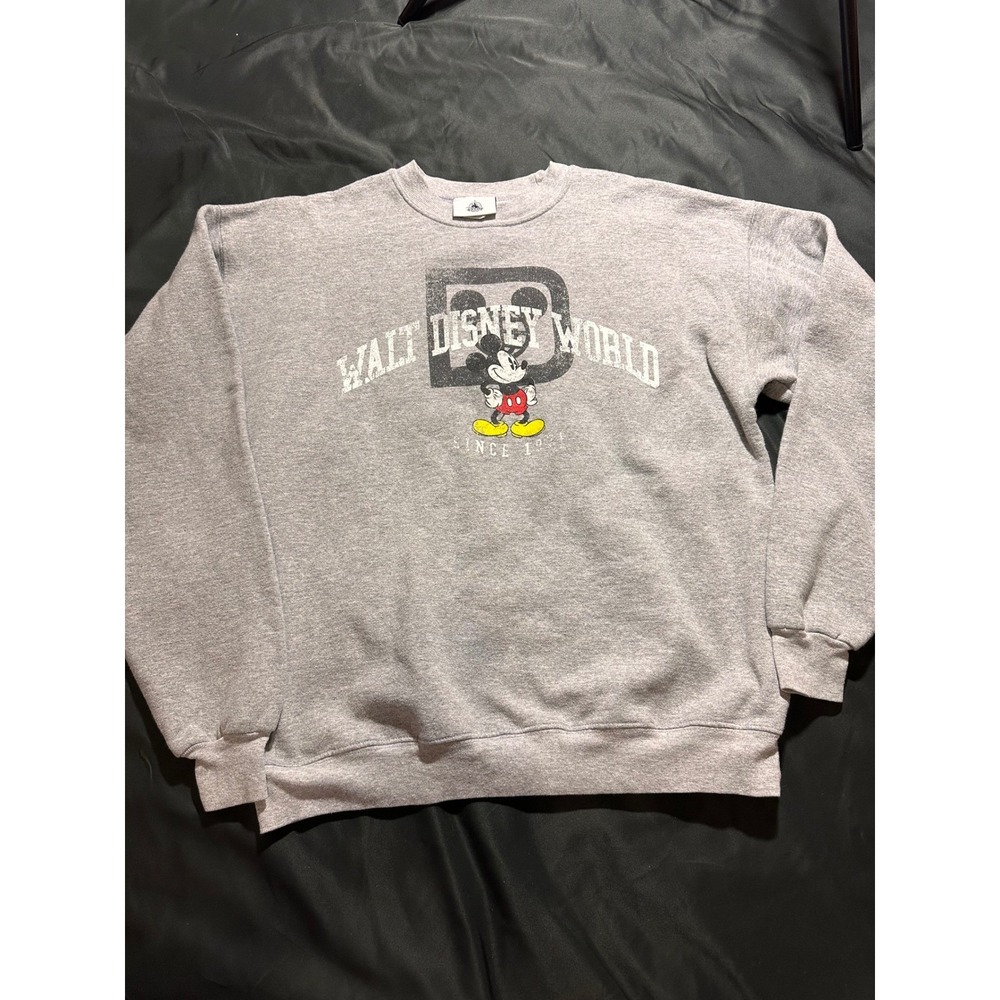 Y2K Disney Parks Walt Disney World Mickey Mouse Sweatshirt Gray Crewneck L